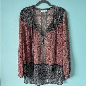 DR2 Black and Red Floral Blouse